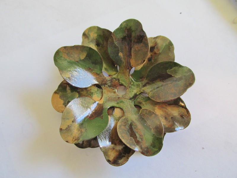 (image for) 3D Flower rustic pendant Camo Color #OPflower-2